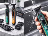 Rasierer OneBlade-Trimmer mit Display IPX5 Wasserdicht USB-Ladekabel und 2 Ersatzklingen