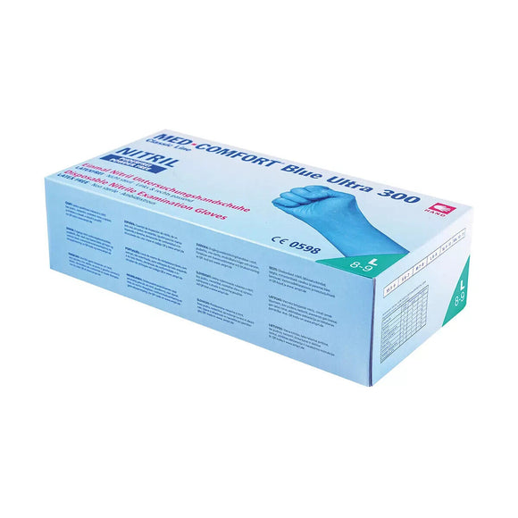 Med-Comfort Blue Ultra 300 Einmal-Nitril-Schutz- und Untersuchungshandschuh GR.M - Midyatmarkt